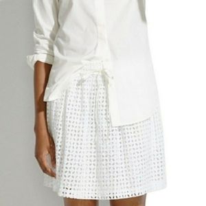 MADEWELL Short White Bayfront Eyelet Skirt With Front Tie Size M